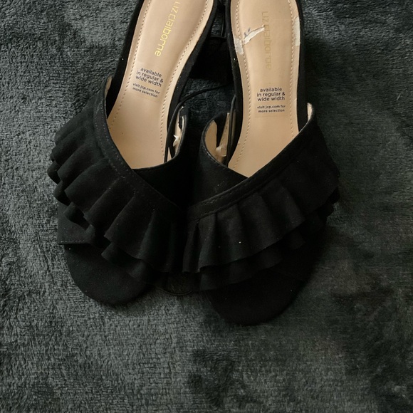 Liz Claiborne Fringe Mules/Heels - Picture 2 of 12